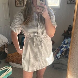 Abercrombie & Fitch Navy and White Striped Shirt